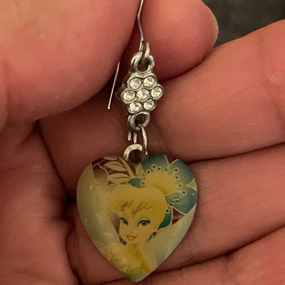 Vintage Disney pierce back earrings with Tinkerbell and small rhinestones - Picture 3 of 4